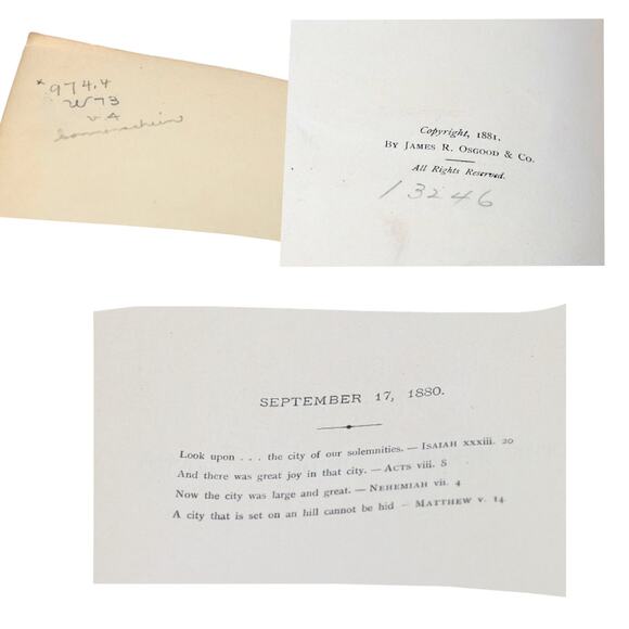 The Memorial History of Boston Vol. IV 1630-1880 Hardcover Book - Picture 8 of 16